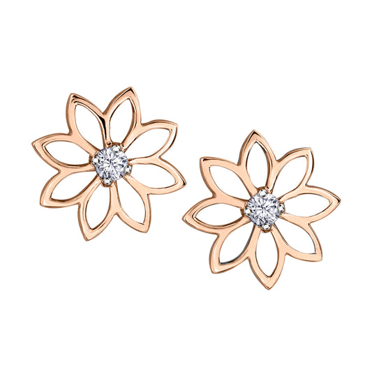 Water Lily Canadian Diamond Earrings