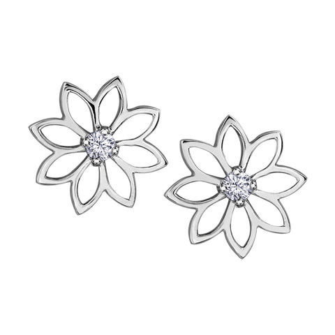 Water Lily Canadian Diamond Earrings