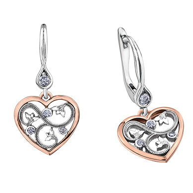 Enchanted Garden Canadian Diamond Heart Earrings
