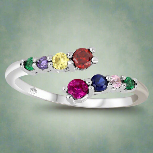 FamGlam Bypass Birthstone Ring