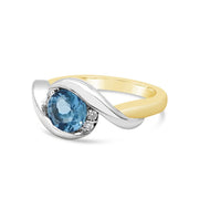 By-Pass Swiss Blue Topaz Ring