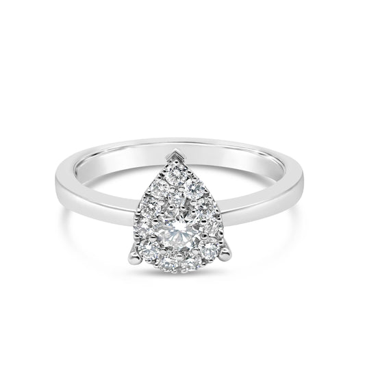 Pear Cluster Diamond Ring