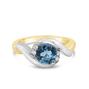 By-Pass Swiss Blue Topaz Ring