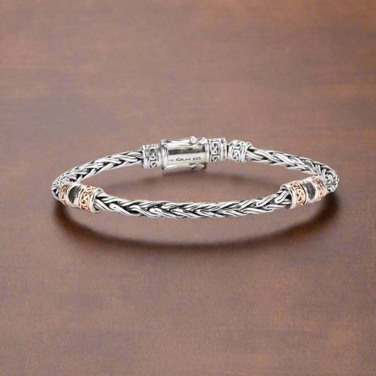 Wheat Link Hinged Bracelet length