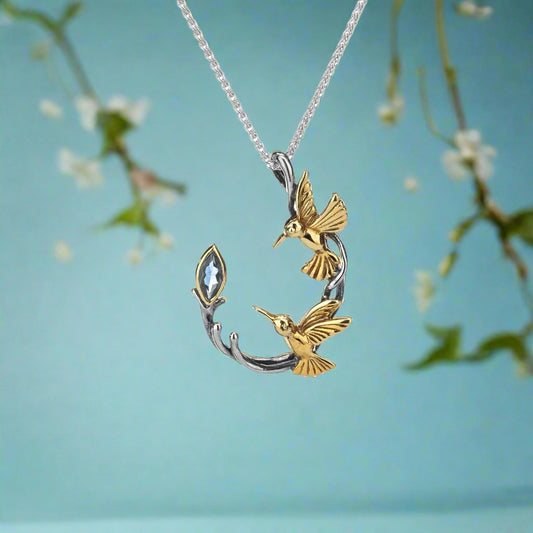 Gold Humming Bird Necklace