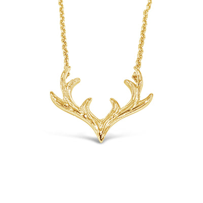 Gold Plated Silver Antler Pendant
