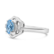Art-Deco Blue Topaz Ring