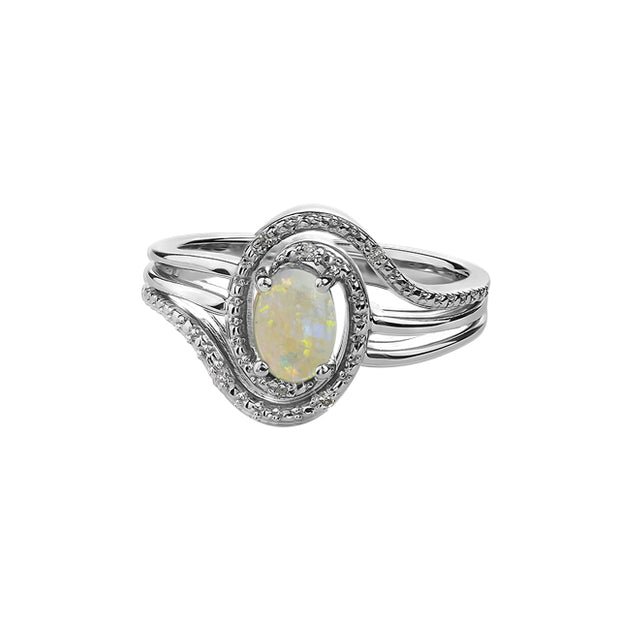Silver & Genuine Gemstone Ring