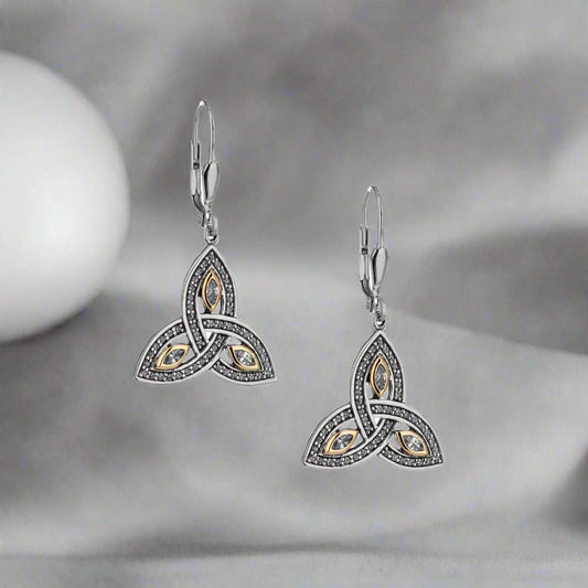 CZ Trinity Leverback Earrings