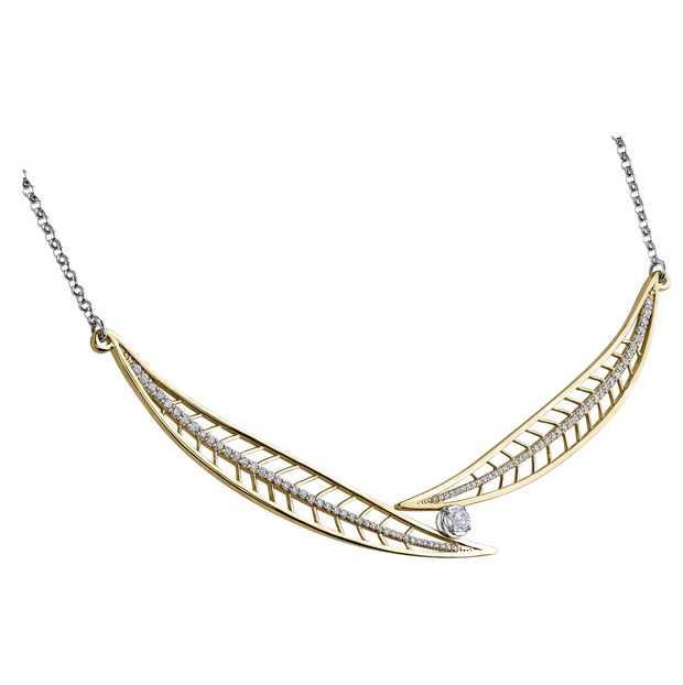 Canadian Diamond Willow Leaf Necklace