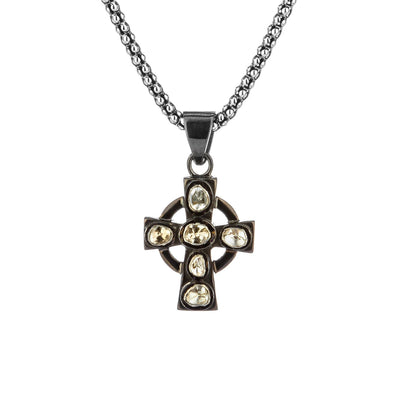 Celtic Cross with Rough Cut Diamonds
